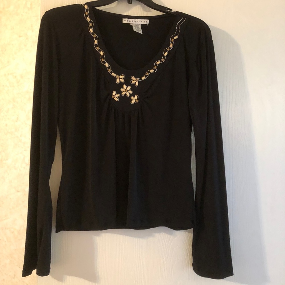 Black Top with wooden embellishment